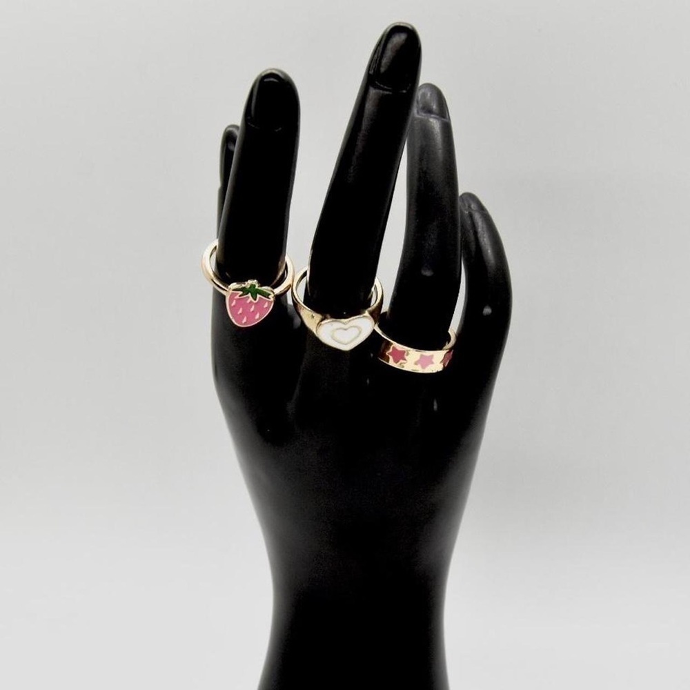 Y2K Gold Ring Set - Picture 7 of 8